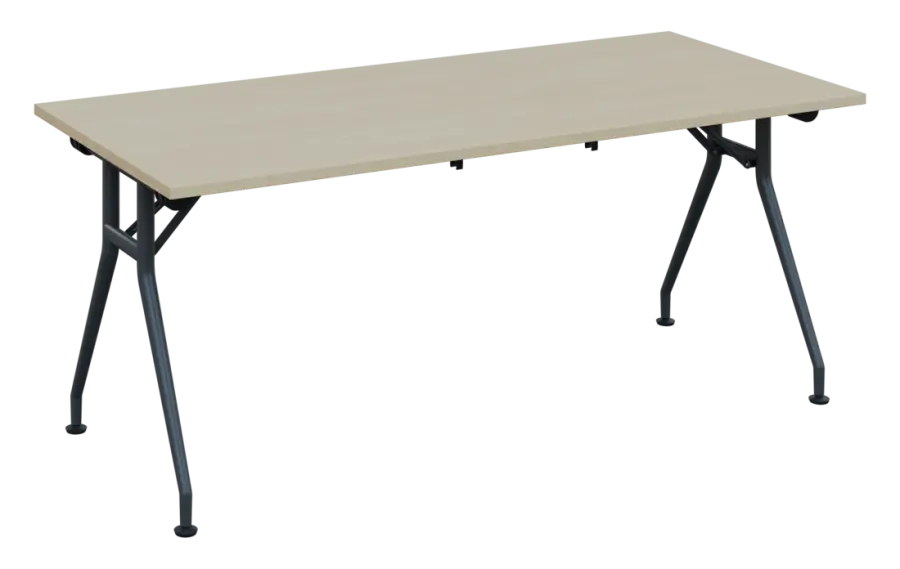 SLV 180 lak skládací jednací stůl 1800x800x750 mm, deska 25 mm, podnož černý lak, deska bříza světlá